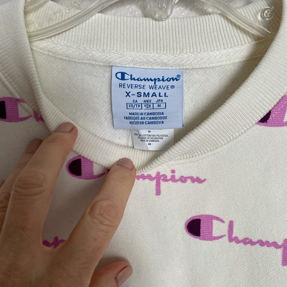 Champion Womens Reverse Weave Crop Cut Off Crewneck Sweatshirt NWT - Picture 5 of 8